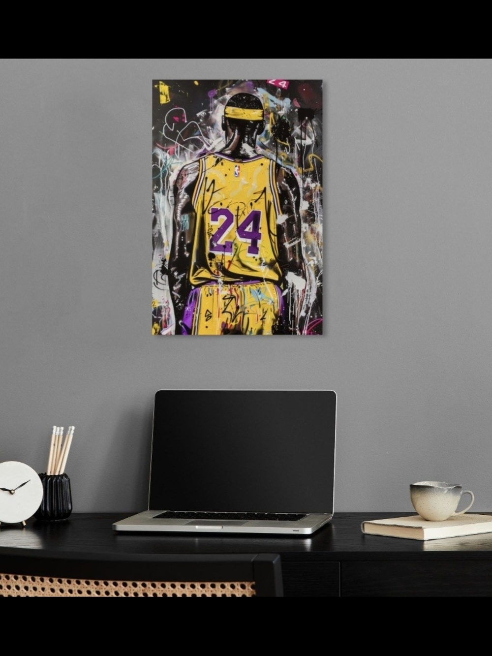 NotoriArt Kobe Bryant #24 Lakers Urban Graffiti Street Art Canvas print 16x24"